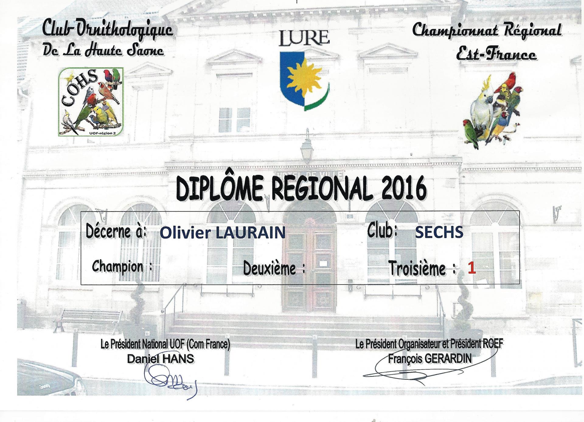 Diplome regional lure 2016